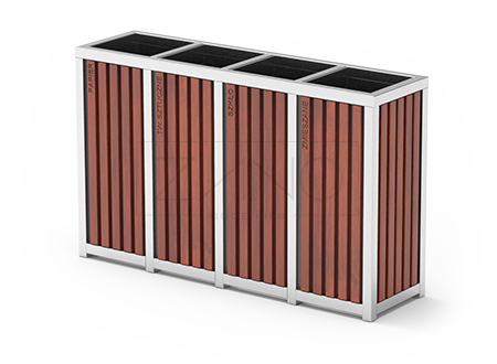 Poubelle Altus pour recyclage de trois boites Poubelle Altus pour recyclage de trois boites