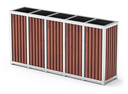 Poubelle Altus pour recyclage de cinq boites Poubelle Altus pour recyclage de cinq boites