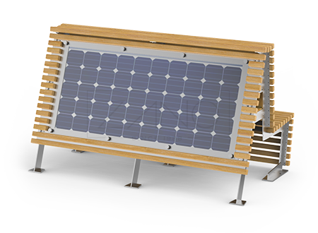 Banc inteligent avec panneaux solaires Flash 02.025.1 | ZANO Mobilier ubrain Banc avec panneaux solaires Flash 02.025.1