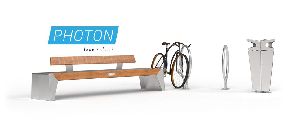 La ligne Smart City | Banc solaire connecté Photon ZANO Mobilier urbain