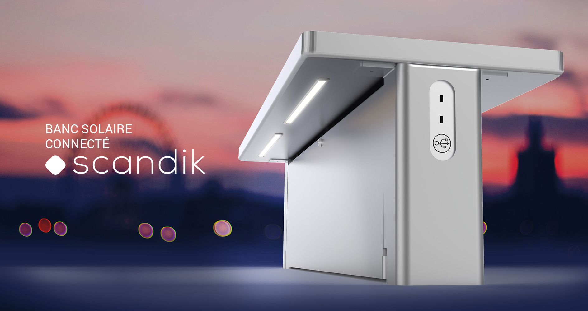Banc solaire connecté Scandik Banc solaire connecté Scandik
