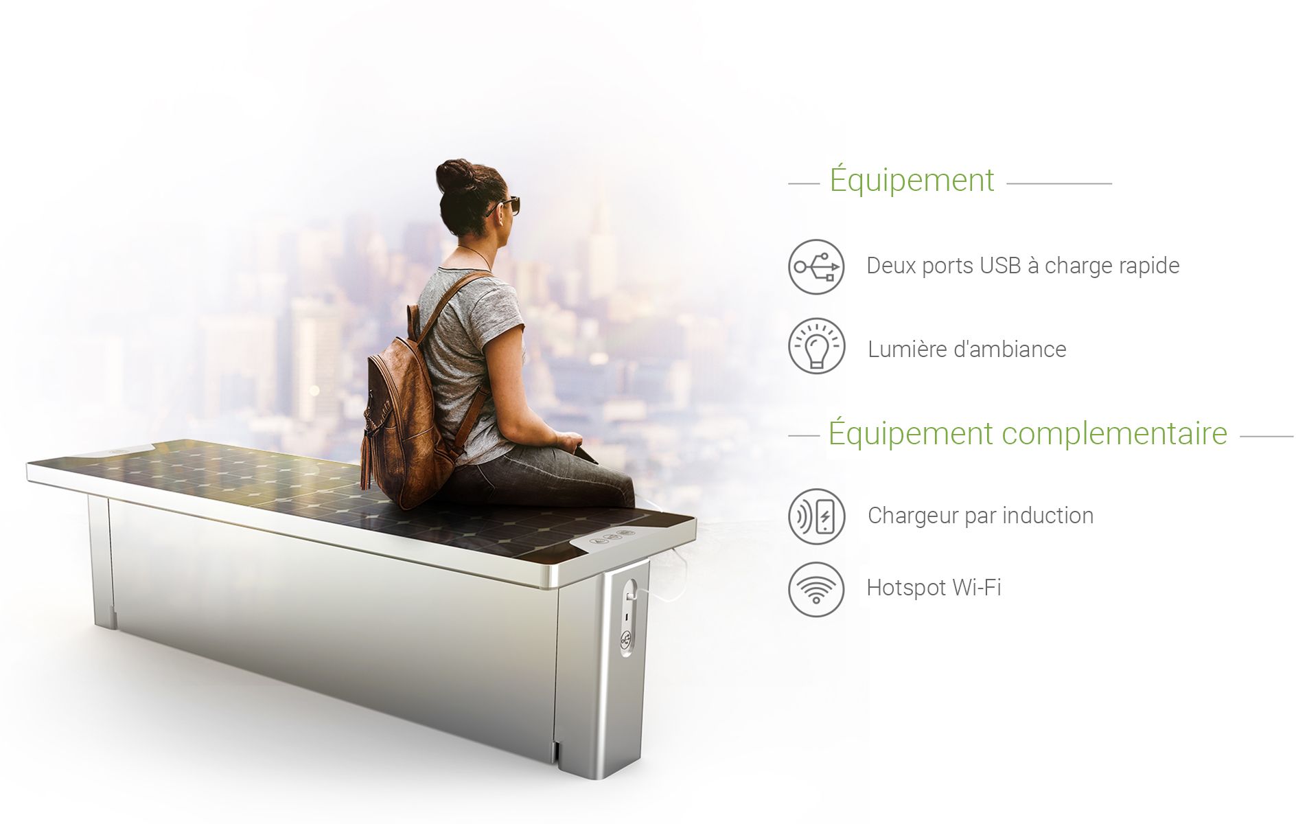Banc solaire connecté Scandik-équipement Banc solaire connecté Scandik-équipement