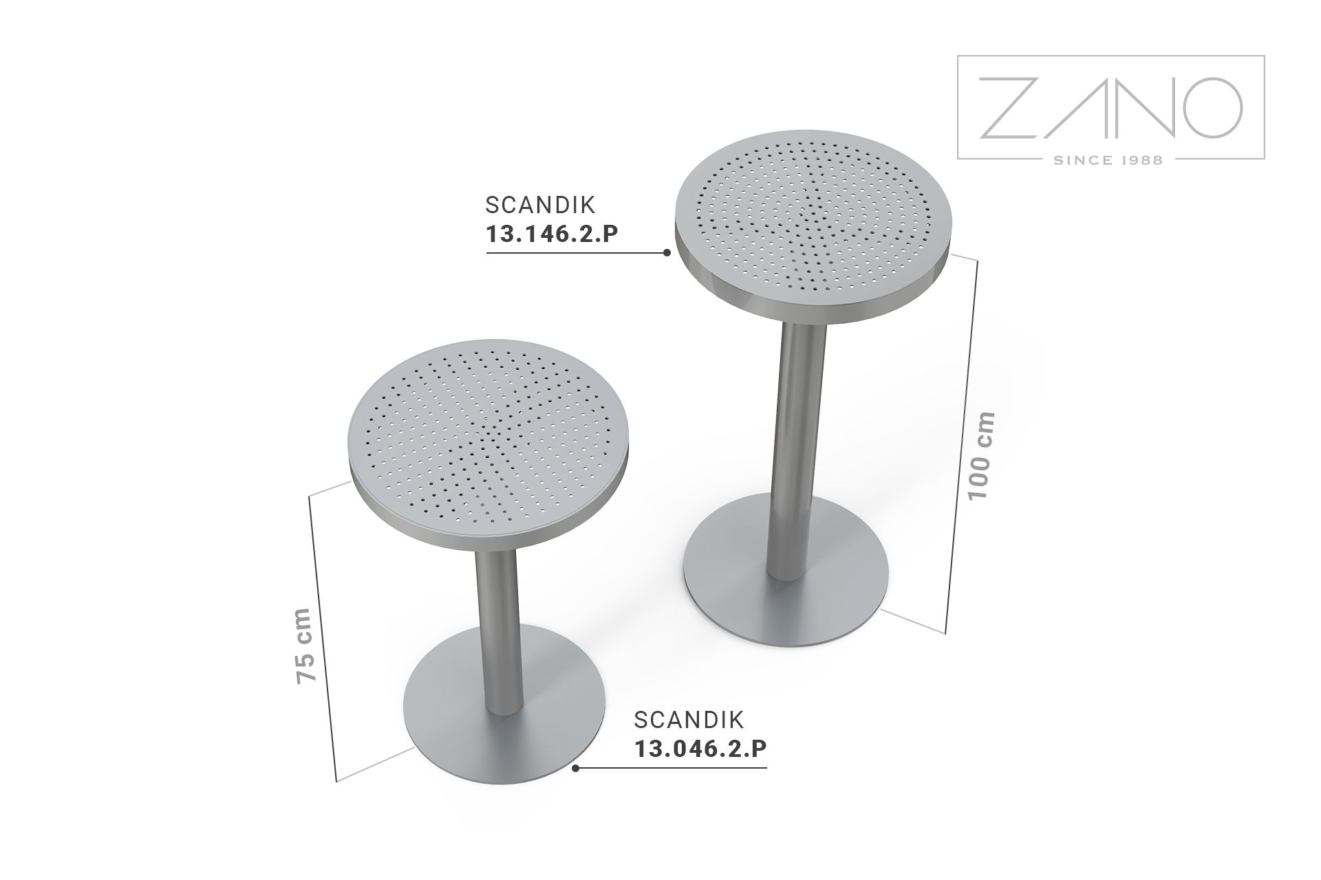 Tables rondes Scandik - différentes hauteurs