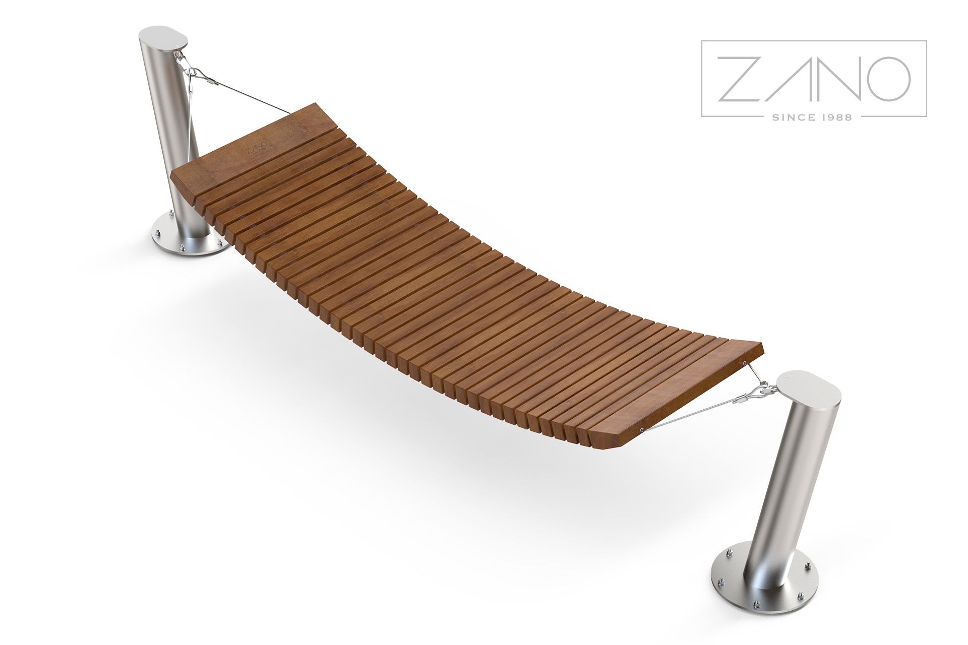 chaise longue de ville acier inoxydable bois exotique