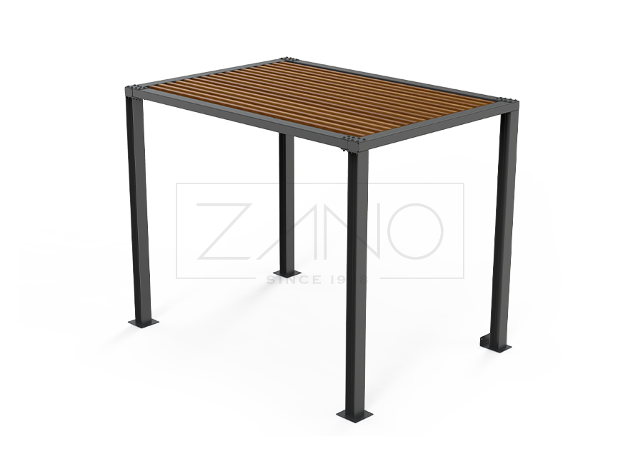 Pergola 3 x 2 m 22.001.2 | acier au carbone et bois dur