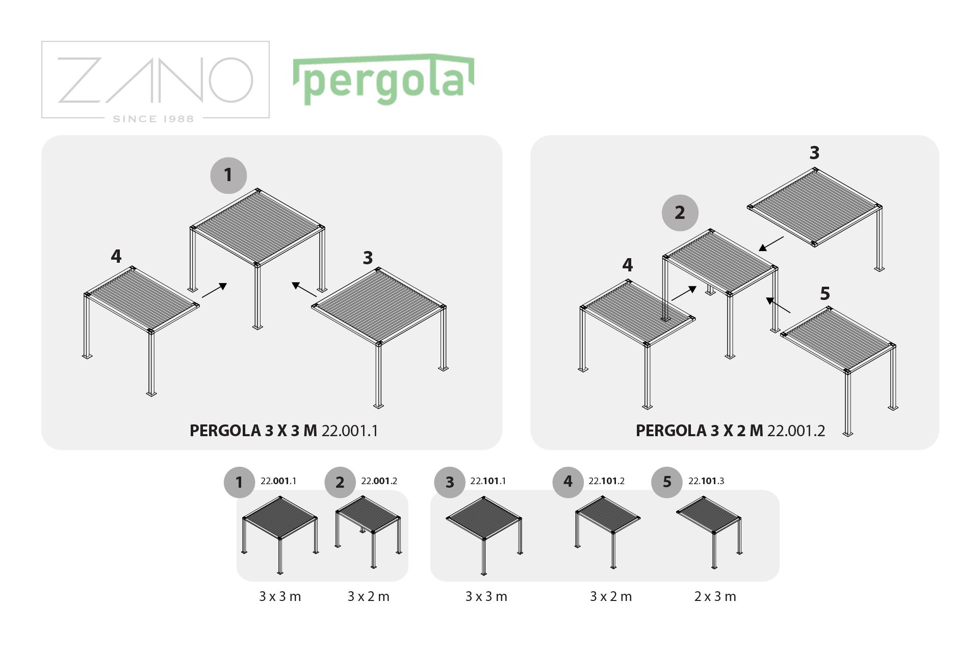Segments de pergola | ZANO Mobilier urbain Segments de pergola | ZANO Mobilier urbain