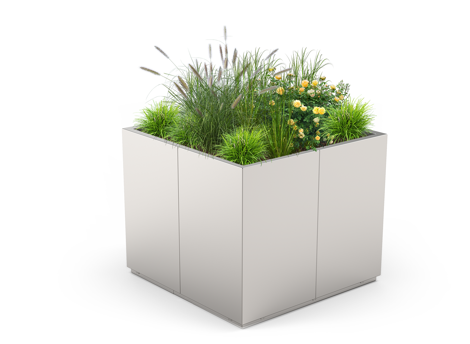 Pot de fleurs Quadro 02.176.XL acier inoxydable Pot de fleurs Quadro 02.176.XL acier inoxydable