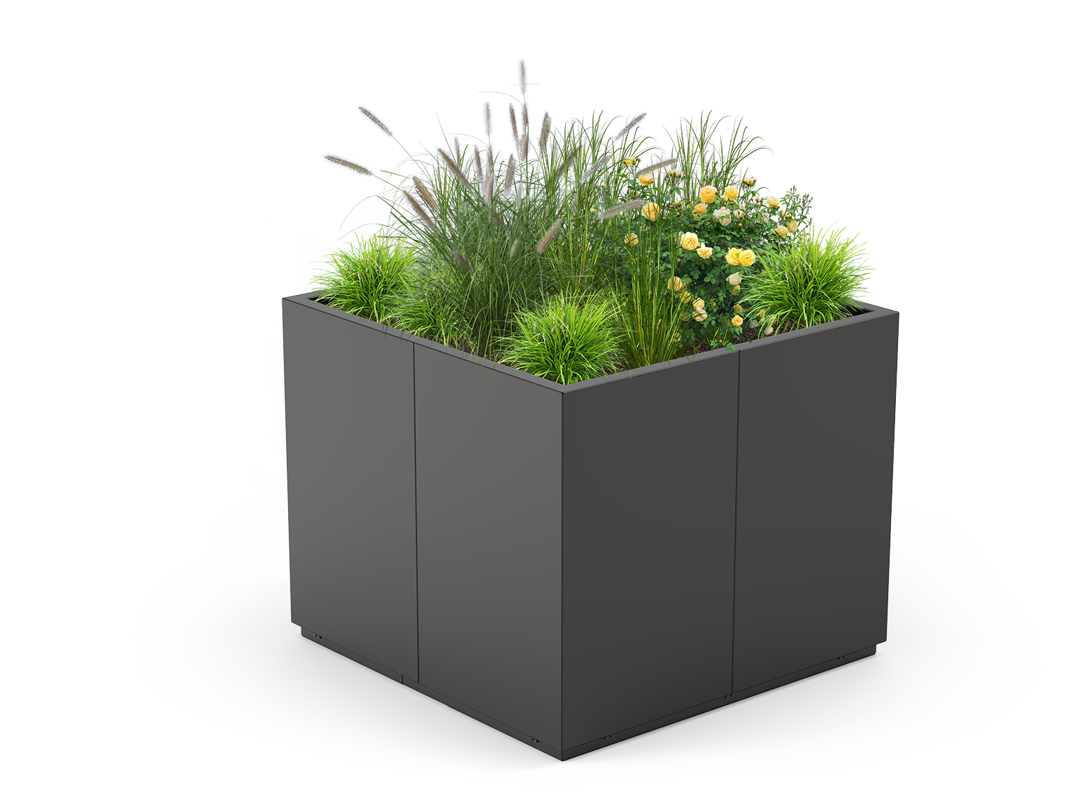 Pot de fleurs Quadro 06.176.XL acier au carbone