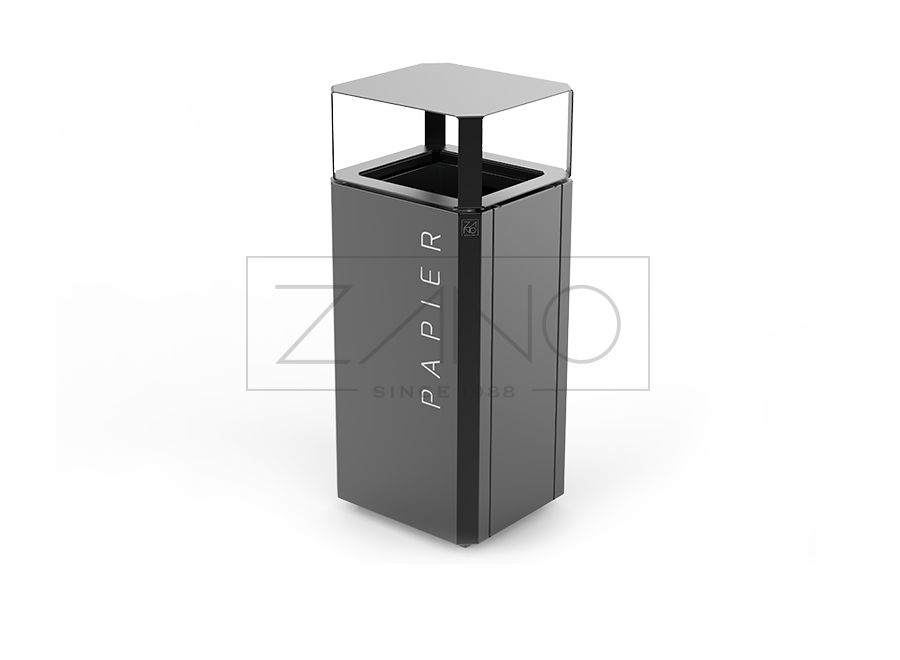 Poubelle Avec Cendrier Stilo 03.048 | Acier au Carbonne Poubelle Avec Cendrier Stilo 03.048 | Acier au Carbonne