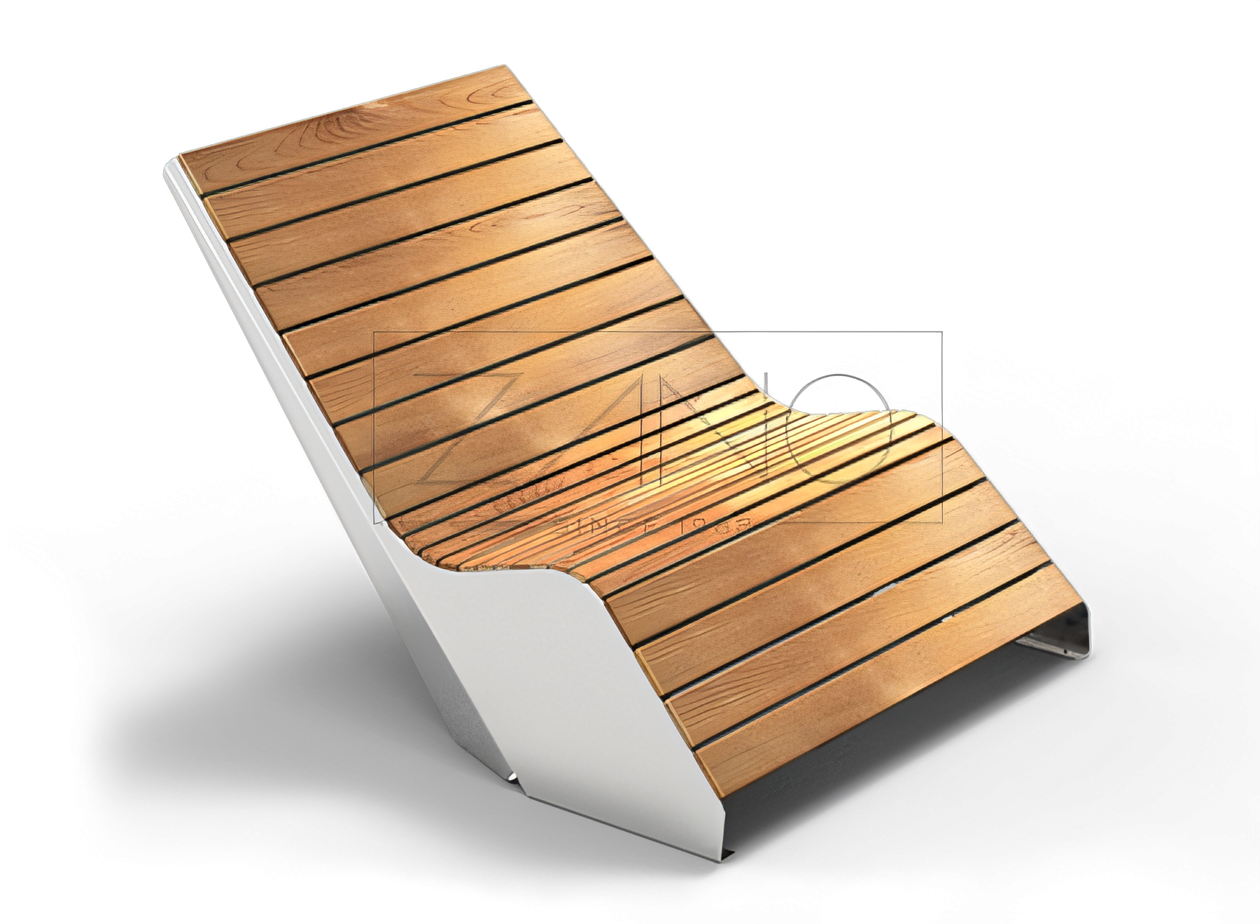 chaise urbaine Duo inox bois chaise longue pour collectivité