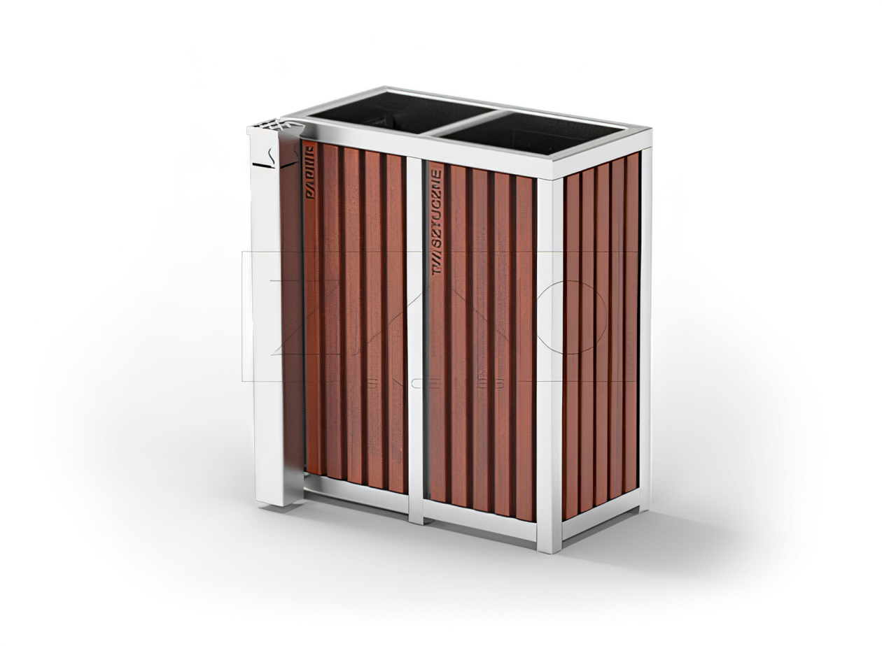 Poubelle Altus pour recyclage avec le cendrier