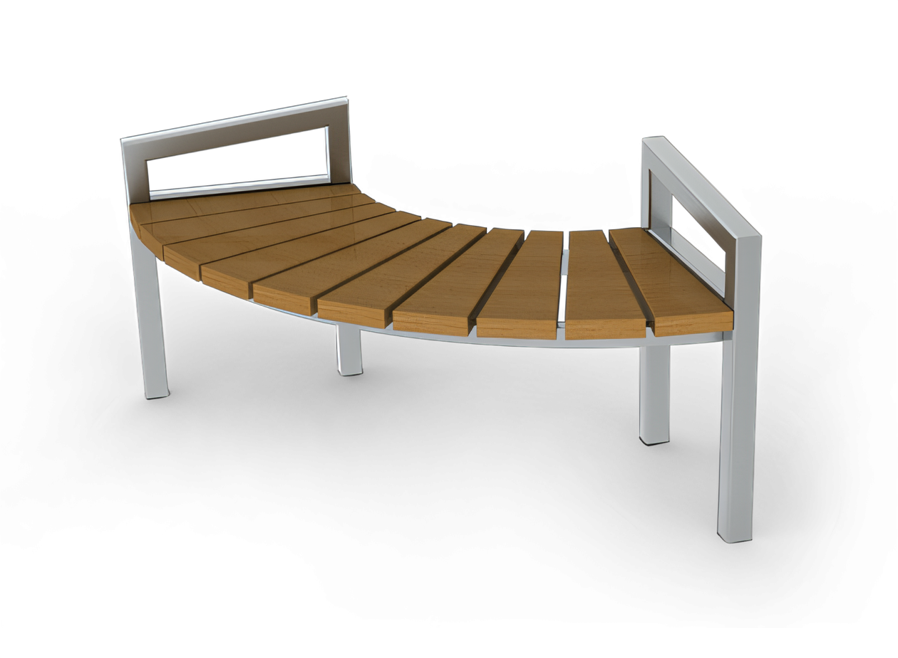 Banquette urbaine modulaire en inox Luna Banquette modulaire pour centres commerciaux