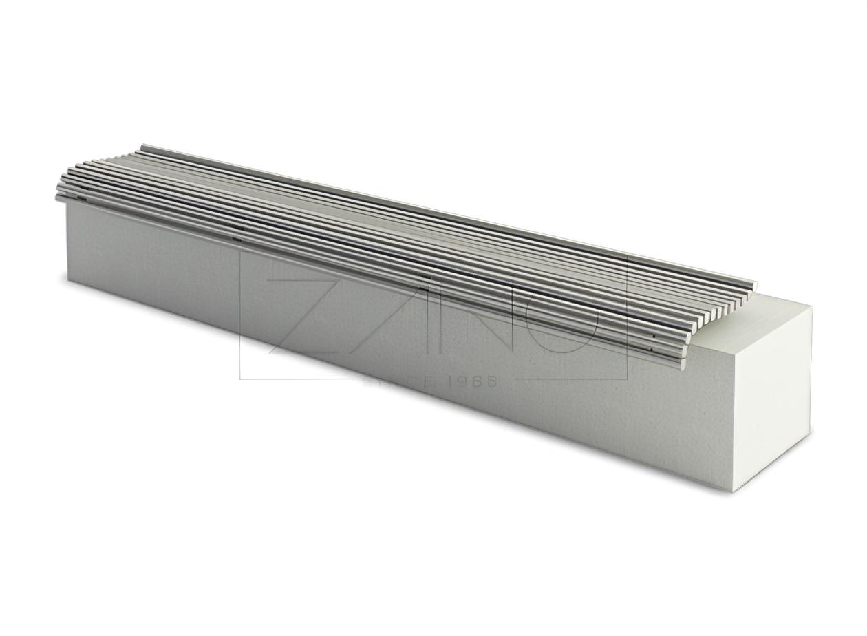 banquette publique en tubes d'inox