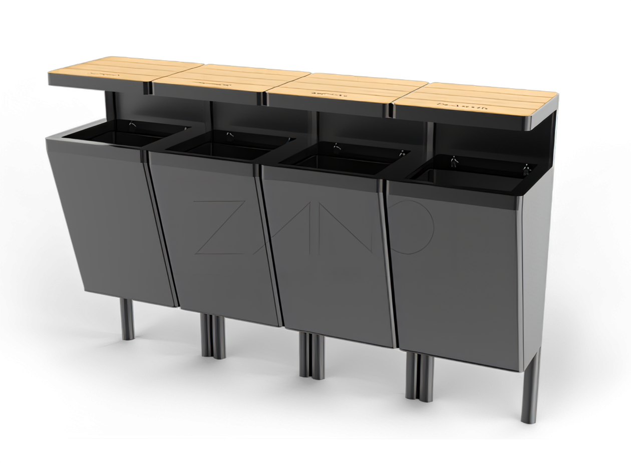 Poubelle Scandik de recyclage 15.446 Poubelle Scandik de recyclage 15.446 | ZANO Mobilier urbain