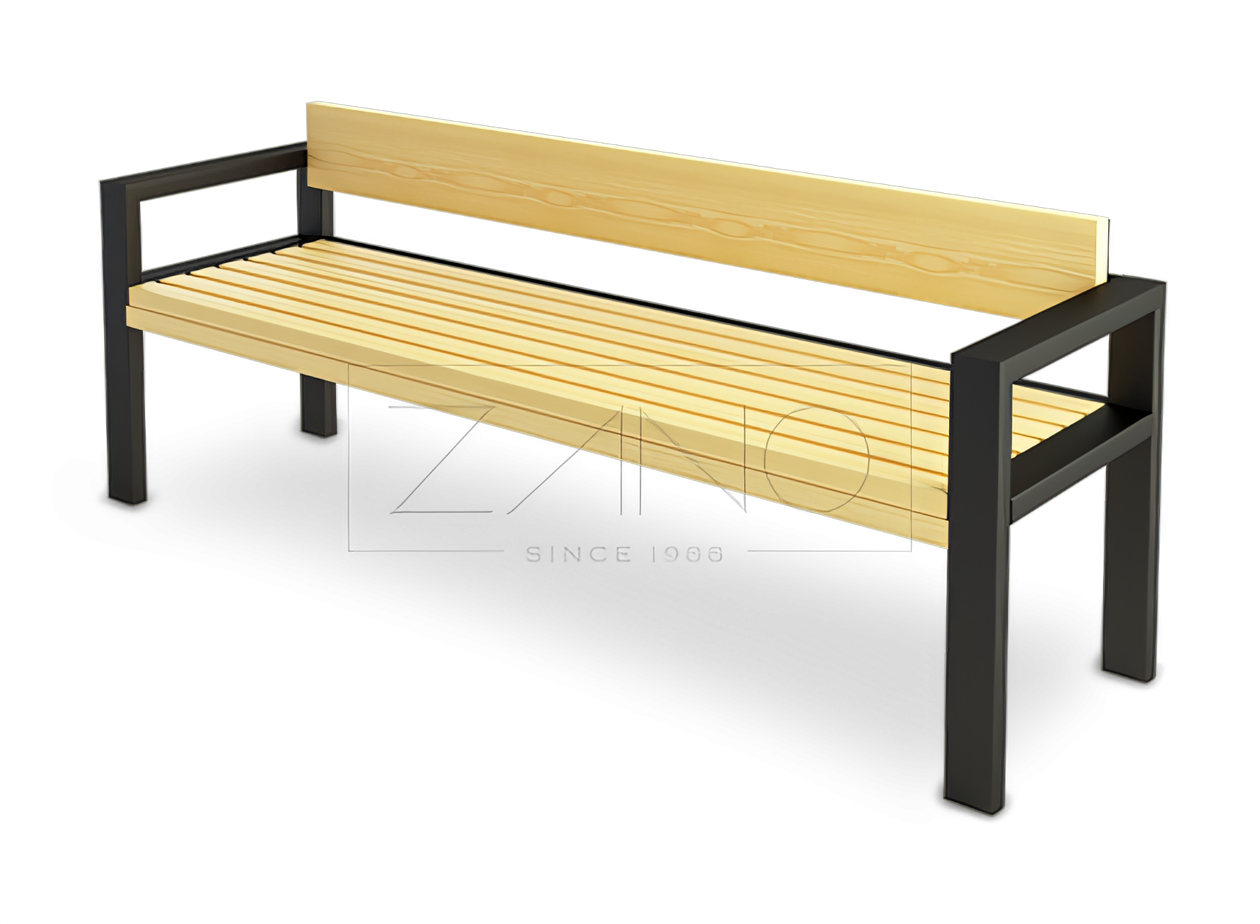 banc métallique avec accoudoirs Latis banc acier et bois