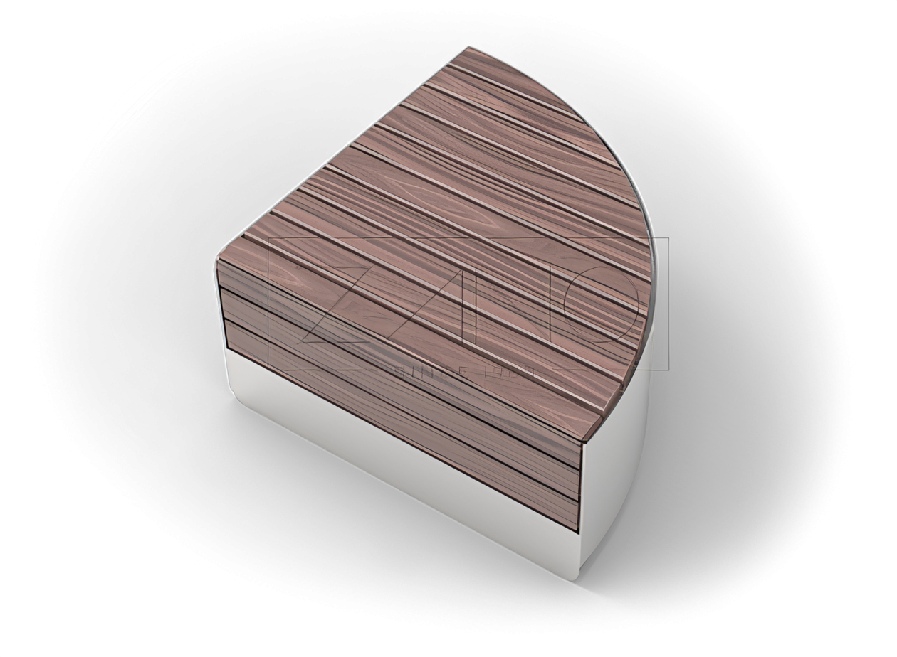 banquette Orbit 02.450.1 inox bois banquette modulaire design