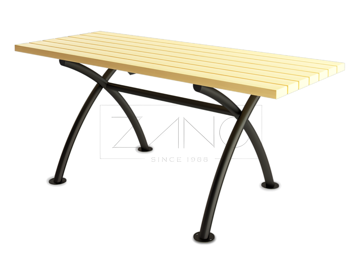 table acier et bois Flex table avec plateau en bois