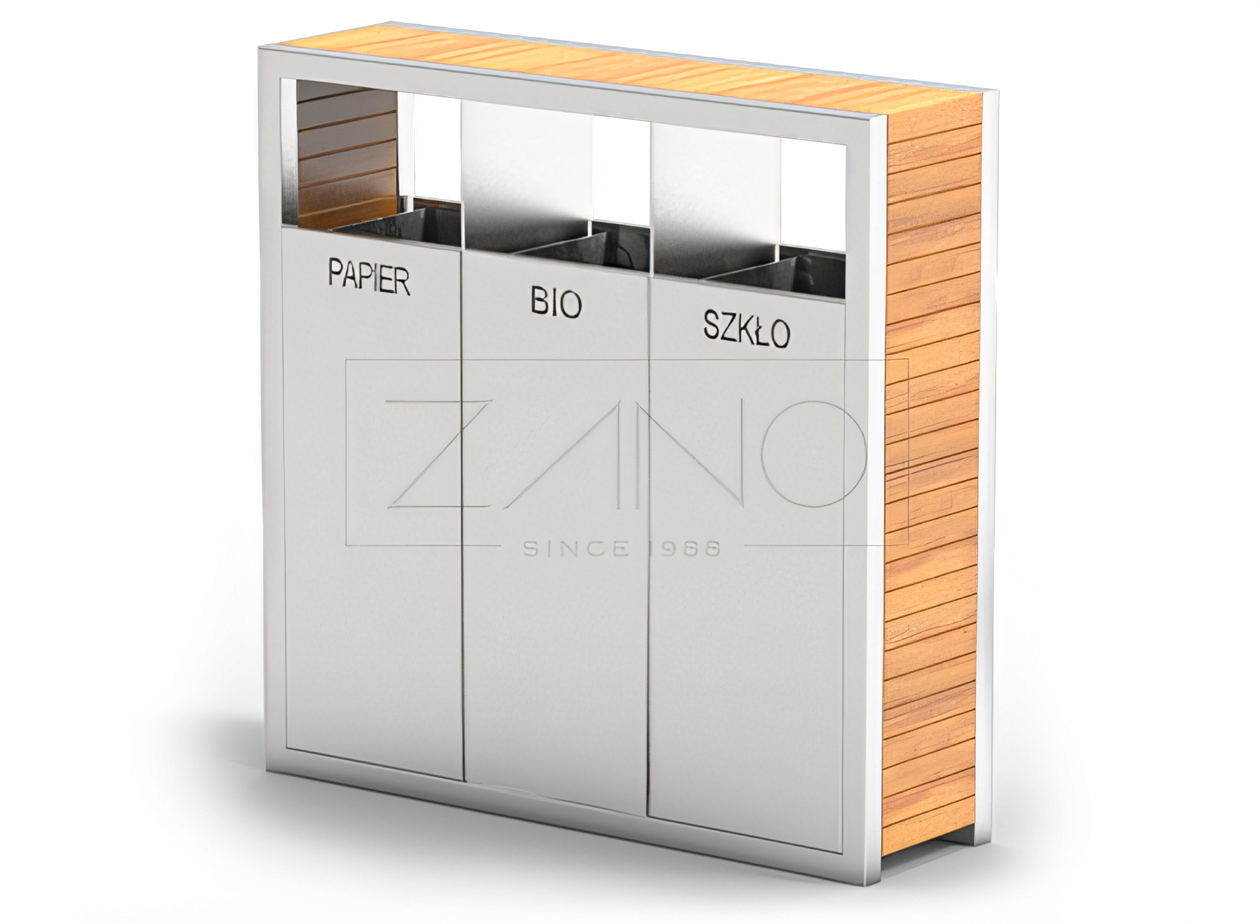 corbeille extérieur pour tri sélectif poubelle tri sélectif 3 compartiments inox