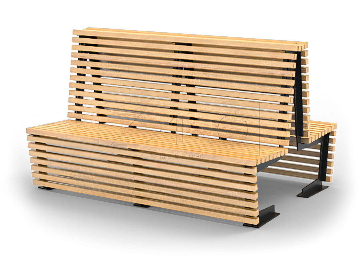 Banc double modulaire Flash Mobilier urbain modulaire design