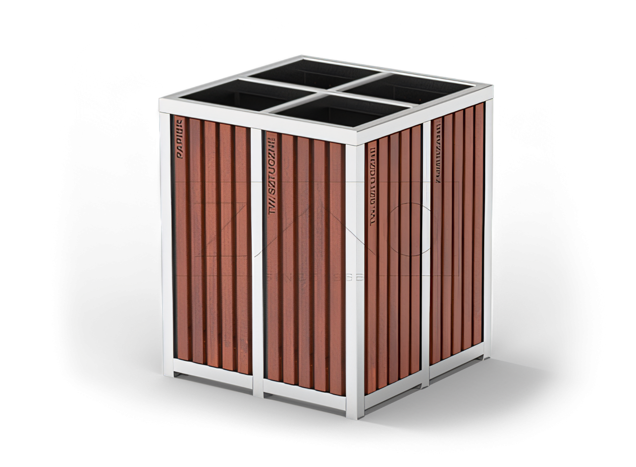 Poubelle Altus pour recyclage de quatre boites