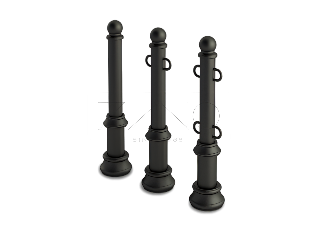 Potelets &agrave; anneaux en acier