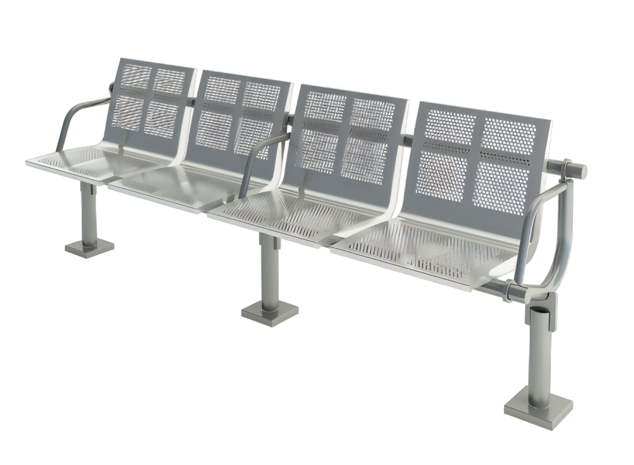 banc public pour gares et lieux d'attente banc en tubes d'inox