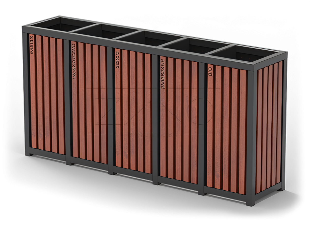 Poubelle Altus pour recyclage de cinq boites Poubelle Altus pour recyclage de cinq boites