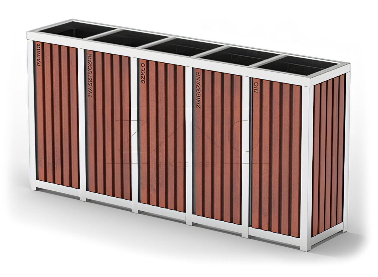 Poubelle Altus pour recyclage de cinq boites