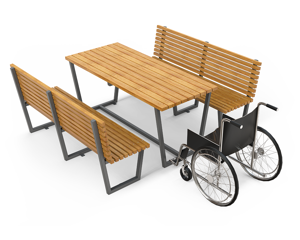 Ensemble Bergen Table et deux bancs