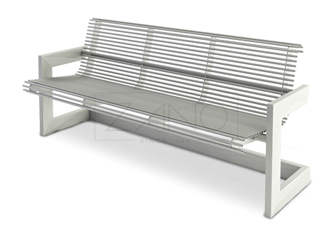 banc en tubes d'inox