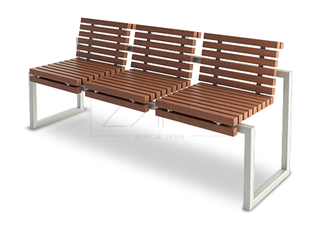 banc de ville inox bois