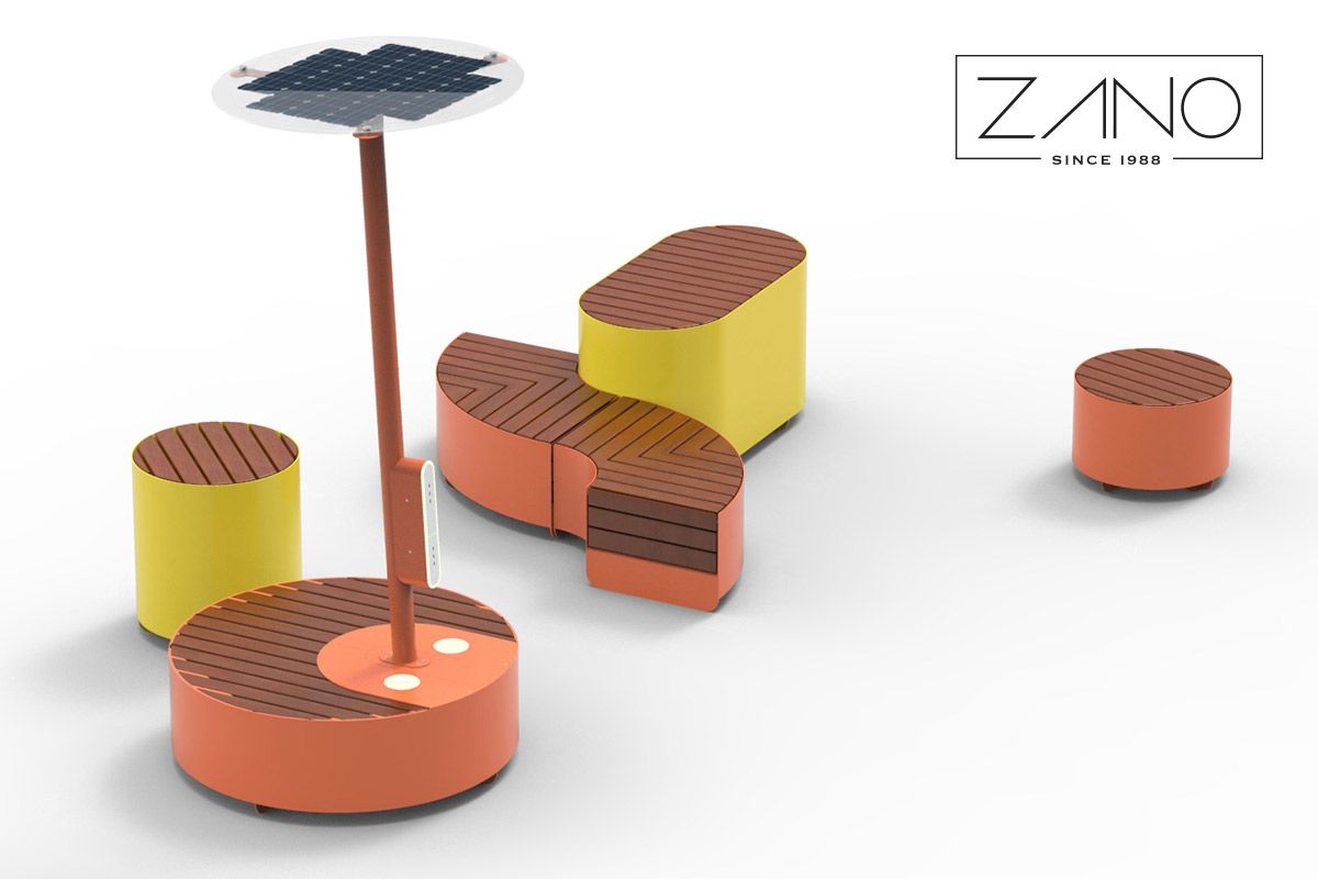 Station solaire avec chargeur la gamme Universe | ZANO Mobilier urbain