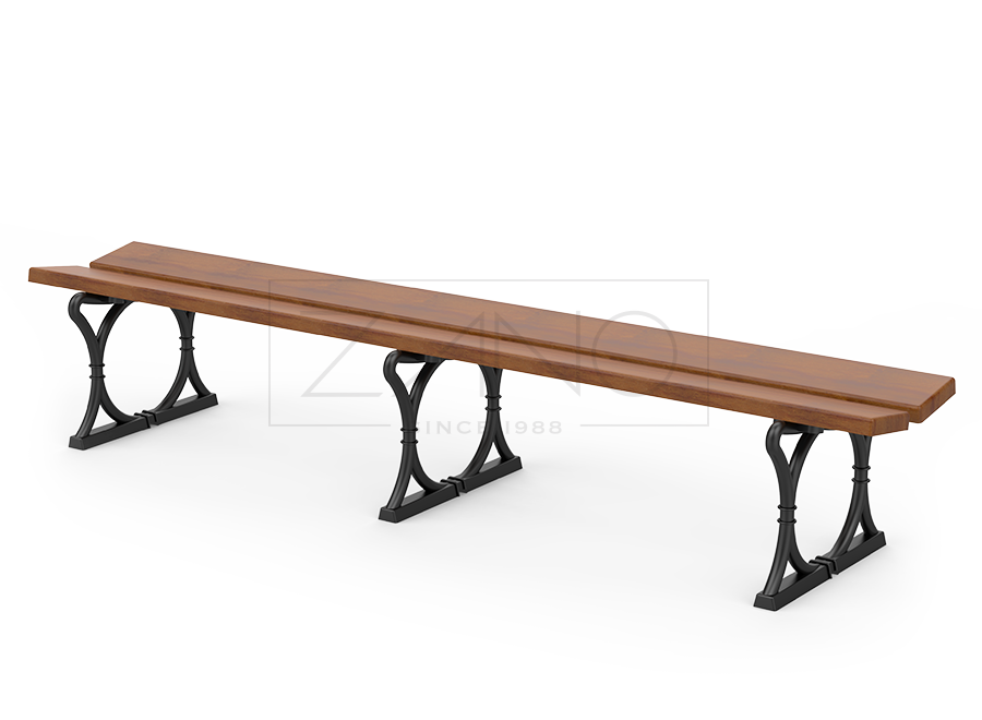 Banc public avec dossier en bois - Banc en bois