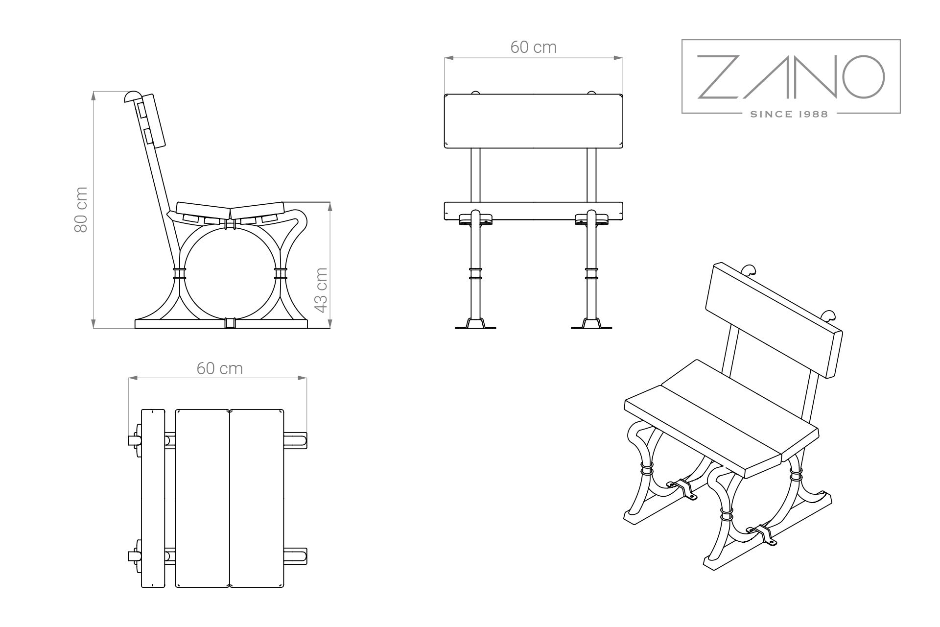Dimensions chaise Warszawski 02.670