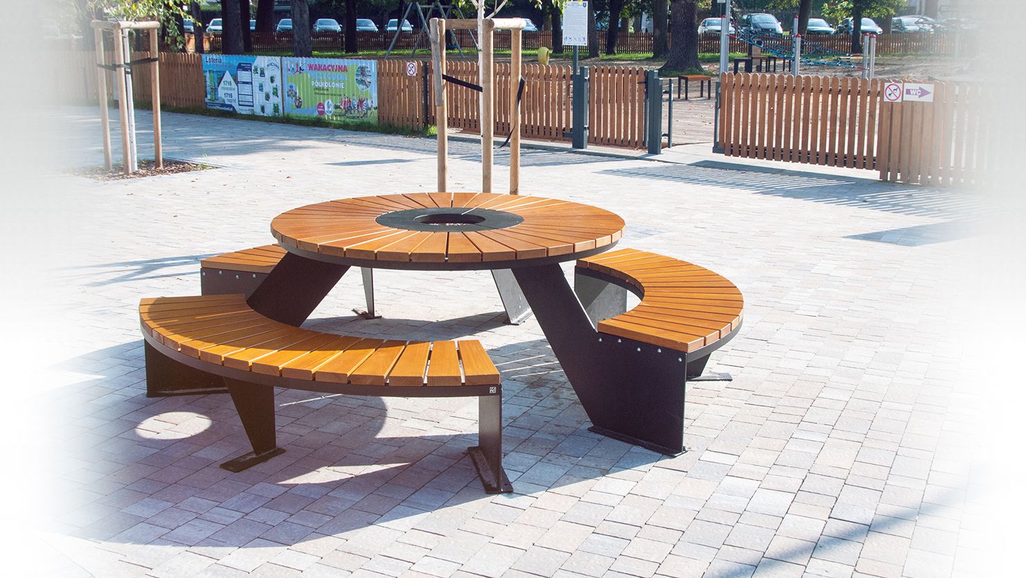 Tables de pique-nique tables de jardin de la série de mobilier urbain Domino